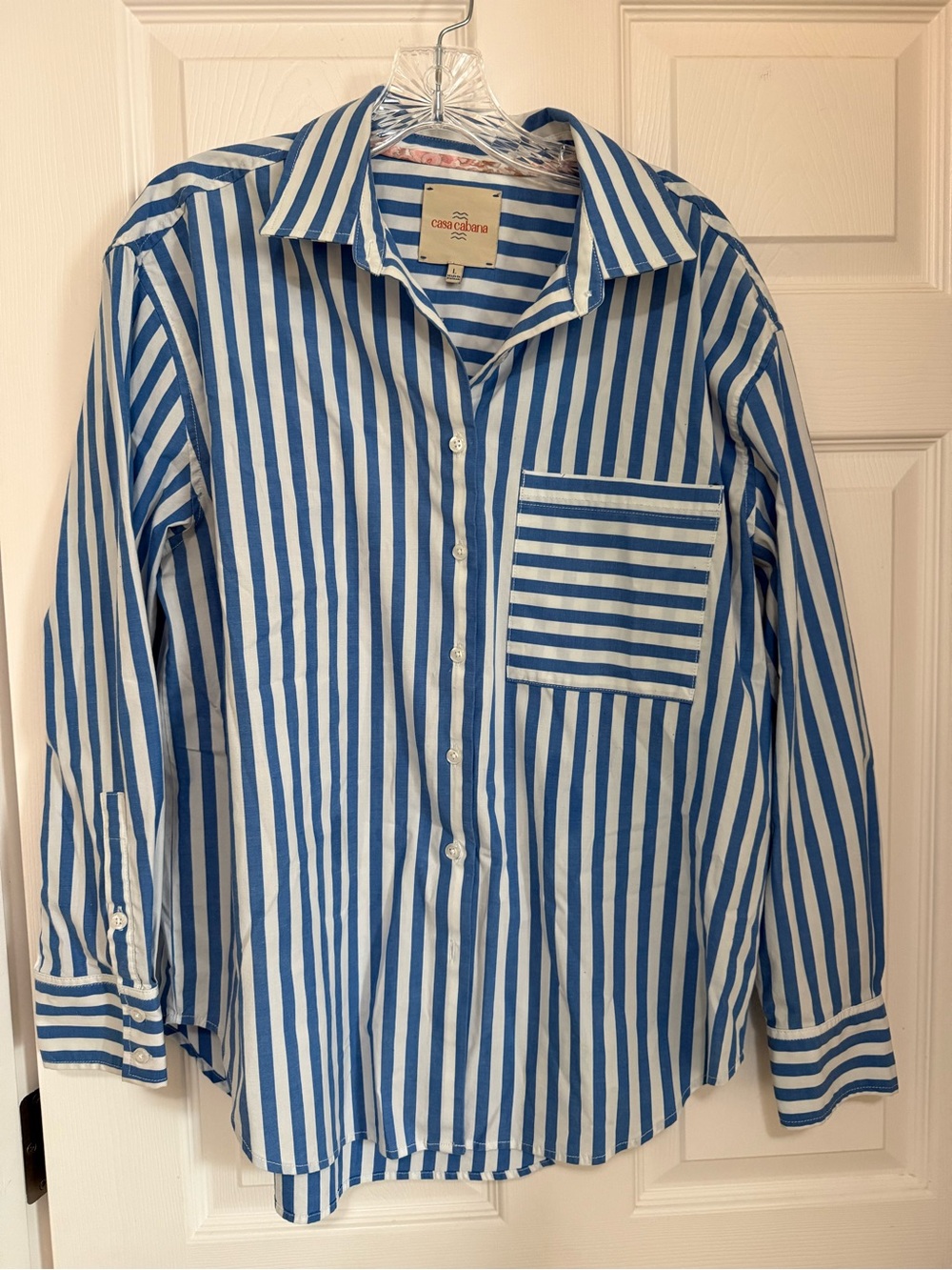 Casa Cabana Blue & White Striped Button-Up Shirt